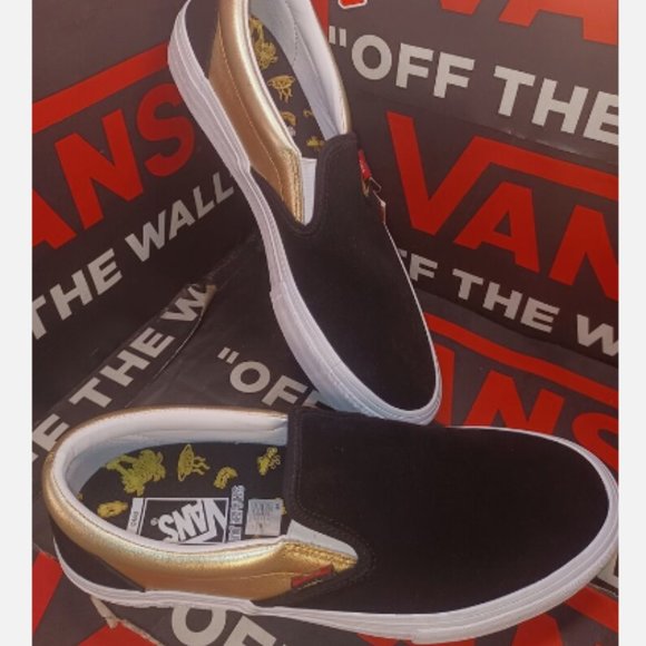 VANS Shake Junt Slip On Pro Shoes Black / Gold Men\'s 11.5 VN0A347V13L main image 5